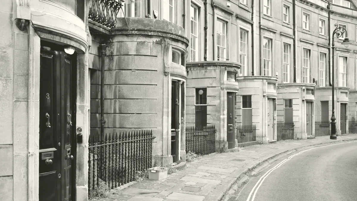 The front door of a terraced house.