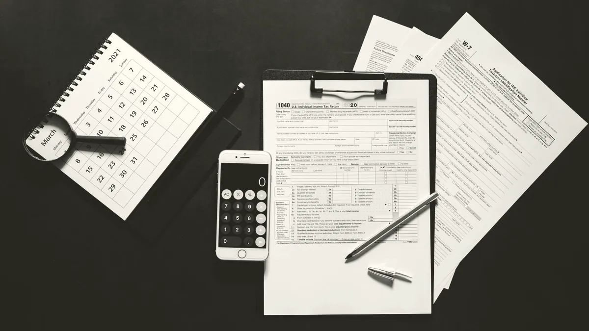 Forms on a clipboard.